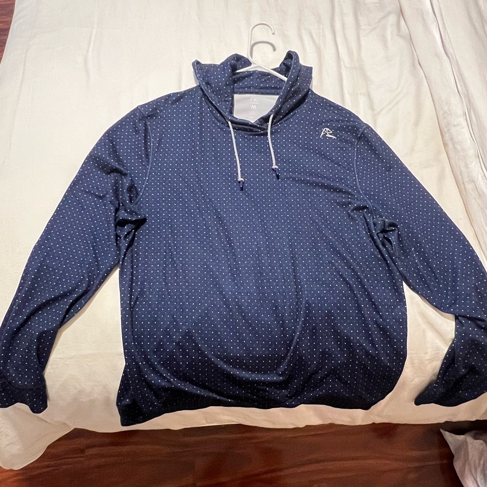 Men’s Rhoback Hesi Performance Hoodie: Navy Blue Polka Dot